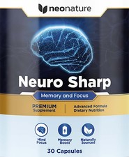 Neuro Sharp Memory Focus  Cognitive Support Dietary Supplement 30 Capsules