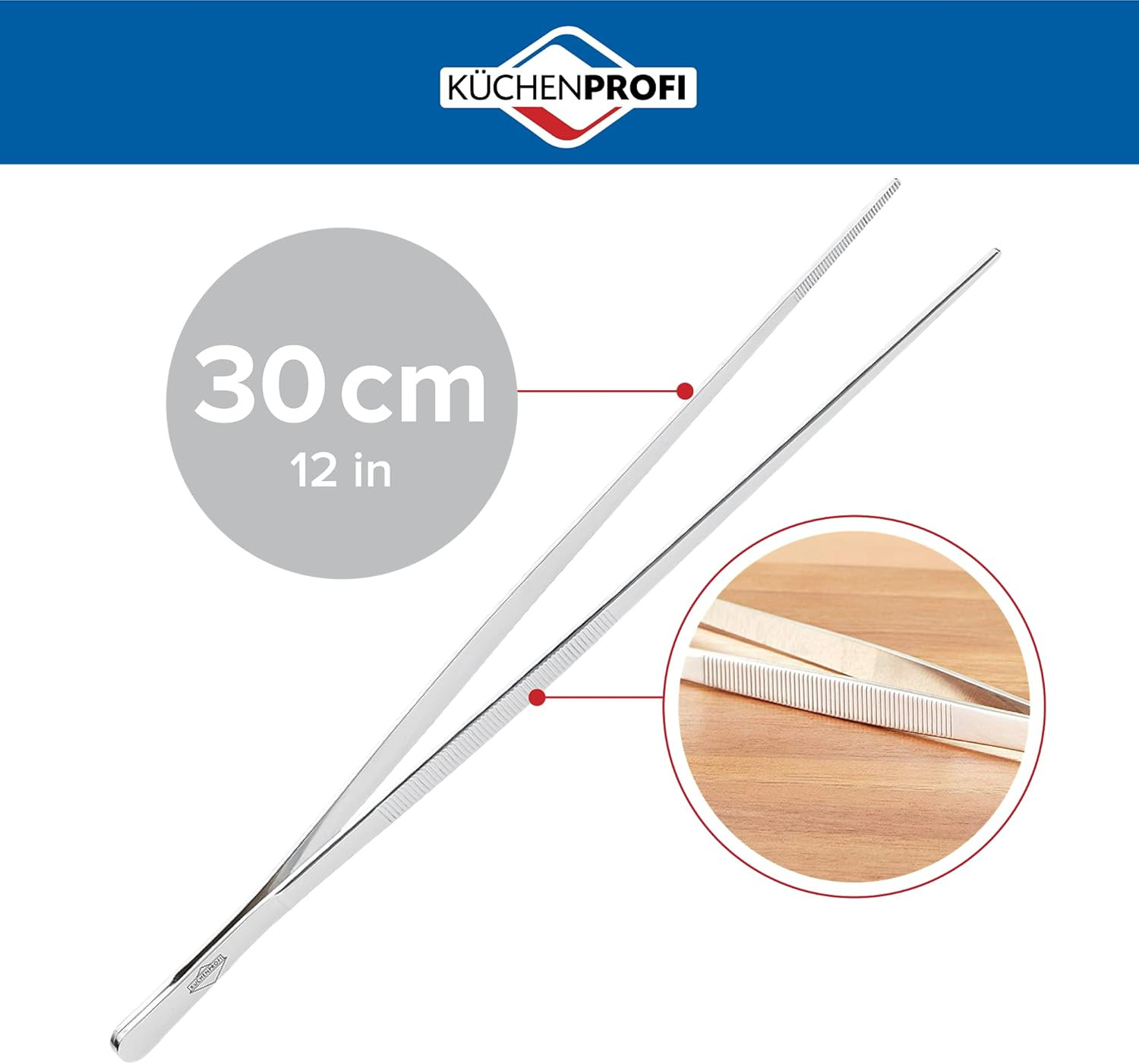 12-Inch Tweezer Tongs in 18/10 Stainless Steel