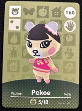 animal crossing amiibo cards Rare Pekoe 160