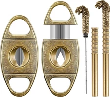 V-Cut Cigar Cutter Guillotine Precision Cigar Draw Enhancer Tool Needle & Sharp