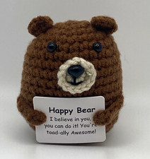 Handmade Crocheted Happy Bear Mini Stuffed Animal Plush