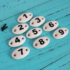 Number 1-9 Ceramic Sign Plaques Cabinet Cupboard Drawer Wall Mark Home Decor DIY