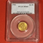 1903 US American $2.5 Quarter Eagle Liberty Head Gold Coin MS64 PCGS