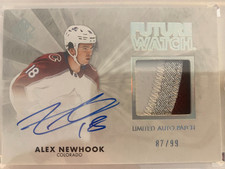 2021-22 UD SP Authentic Retro Future Watch Auto Patch Alex Newhook Colorado /99