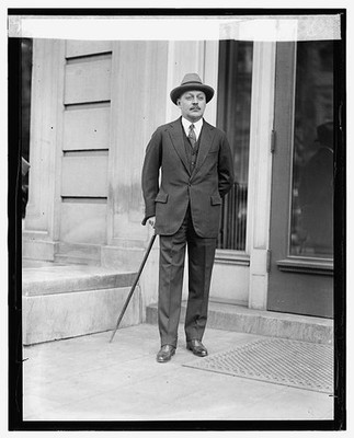 Photo:Warren F. Martin Standing with Cane, March 28 1924
