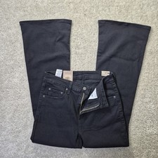 Levis Jeans 726 High Rise Flare Womens 29/30 Black Slim Stretch Disco 70s Retro