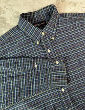 Ralph Lauren Shirt Mens XL Blue Green Plaid Blake Button Down Long Sleeve Cotton