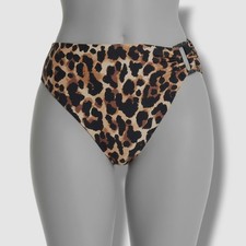 Bar III Women Brown Night and Day Cheetah-Print Bikini Swim Bottoms Size: XL