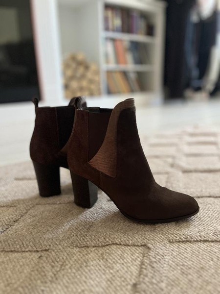 Women Navyboot Ankle Boots Brown Suede 36