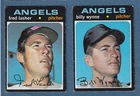2 ANGELS LOT 1971 TOPPS #707 FRED LASHER #718 BILLY WYNNE VERY GOOD