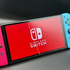 Nintendo Switch OLED Model Handheld Console - 64GB - Blue/Neon Red/Neon