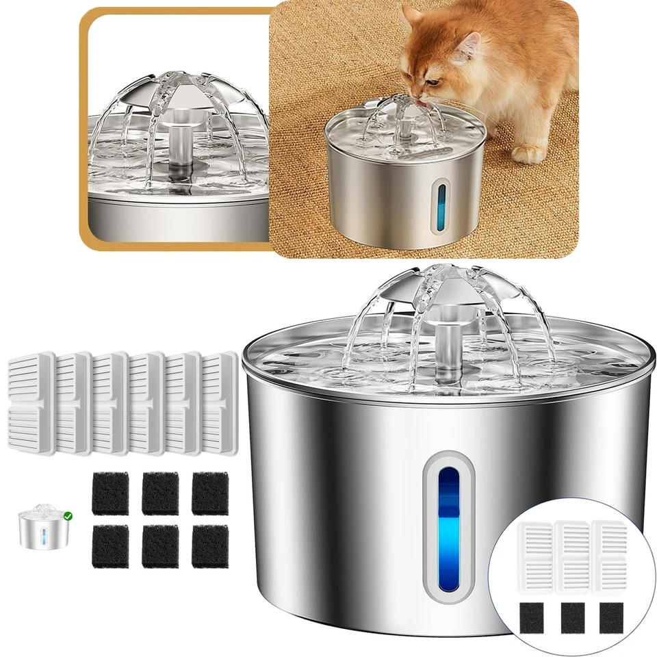 2.2L Trinkbrunnen für Katze Katzen Hunde Wasserbrunnen Katzenbrunnen Ultraleise