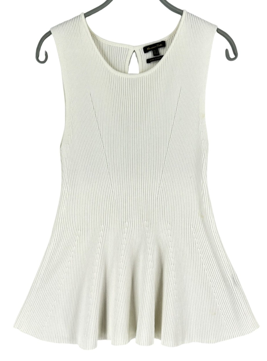 Massimo Dutti Women Round Neck Sleeveless T-Shirt Size S