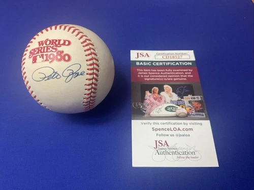Pete Rose Signed Official 1980 World Seies Baseball Phillies JSA Authenticated
