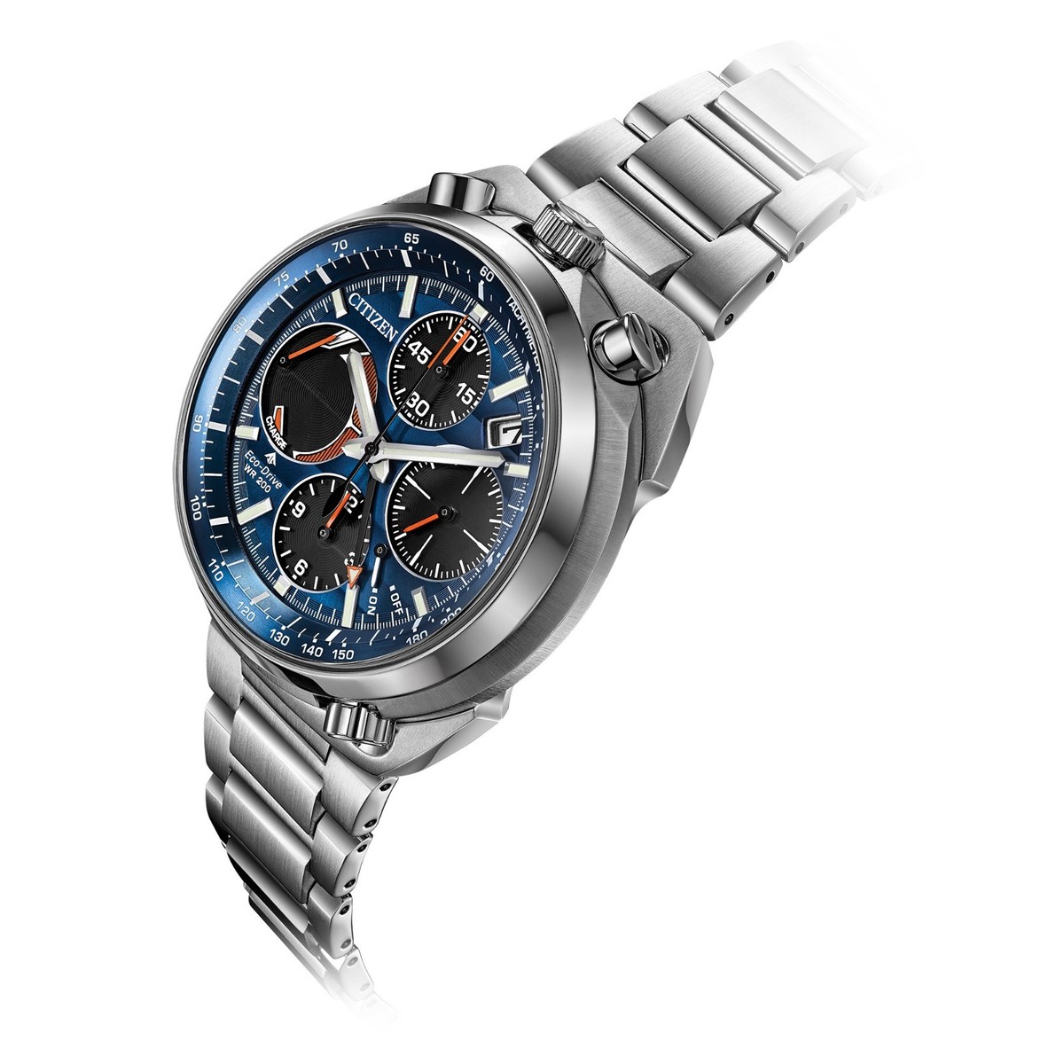 Citizen Men's Tsuno Chronograph Date Eco-Drive Silver Watch 45MM