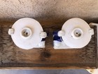 Two Rare Inmortals Porcelain Blue/White Statues Candlestick Asian Heavy 13” — photo 2