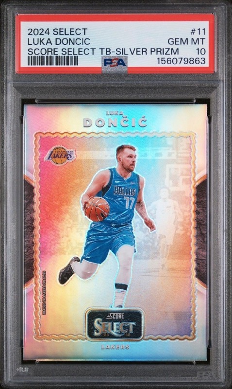 2024 PANINI SELECT SCORE SELECT THROWBACK 11 LUKA DONCIC SILVER PRIZM PSA 10