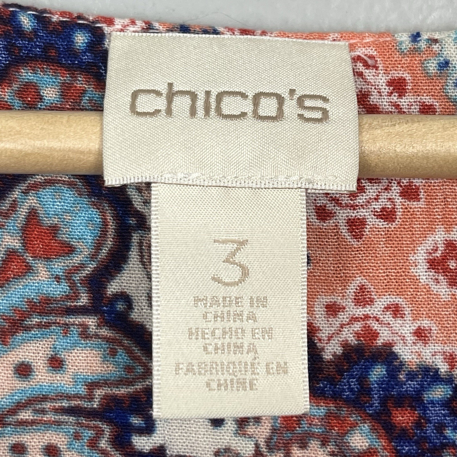 Chico’s patchwork print flutter sleeve cape overl… - image 5