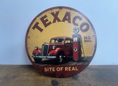 TEXACO MOTOR OIL Holzschild Werbeschild Vintage Retro 20cm BAR Garage KELLER