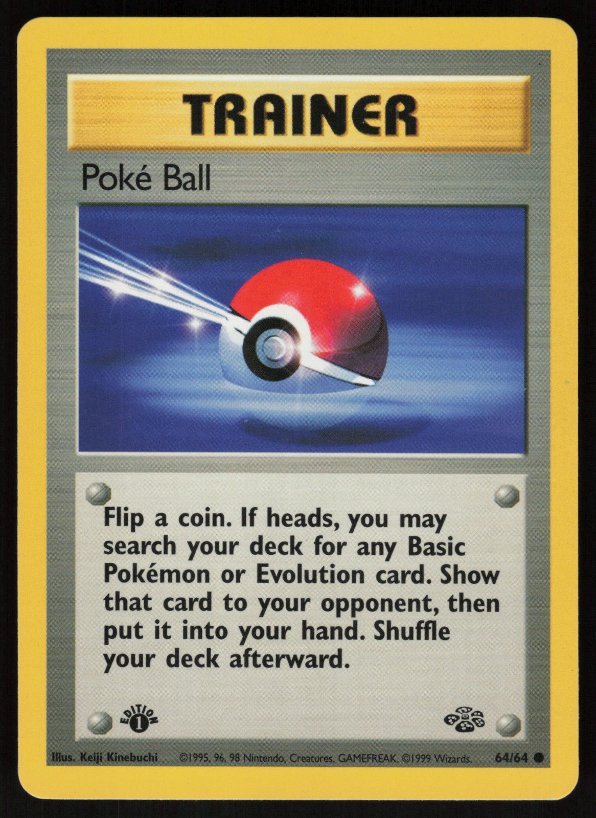 Pokemon Poke Ball Common 1st Edition Jungle 64/64 NM