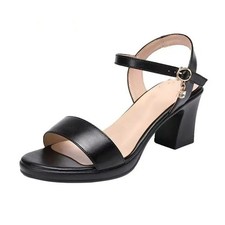 Women Heeled Sandals Low Chunky Heels Wedding Party Office Work Dress Sandals