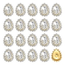 30pcs Sew on Rhinestone 10x14mm Tear Drop Crystal Rhinestone, White