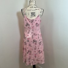 B. SMART Pink Cartoon Print Spaghetti Strap Mini Slip Dress Women 15/16