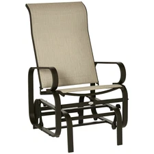 Outdoor Patio Gliding Chair, Swing Rocker Sling Fabric, Porch Deck Garden Pool