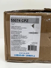 Kichler Truby 20.75 in. 2-Light Champagne Bronze Vanity Light Satin Opal Glass