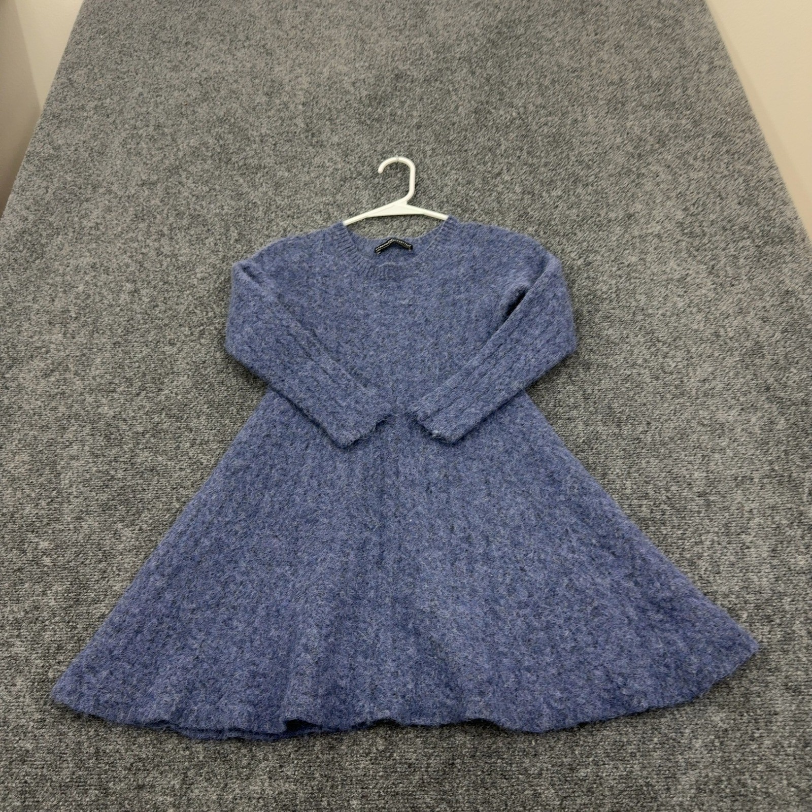 Peruvian Connection Sweater Dress Womens XS Blue Alpaca Wool Fit and Flare Boho
