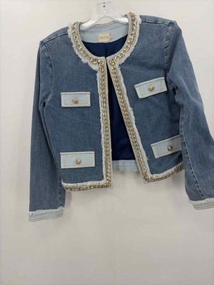 Pre-Owned Alice + Olivia Blue Size Large Button Jacket