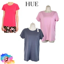 NWD 2-Pack Hue S Short Sleeve Scoop Neck T-Shirt Asphalt & Pink PJ213206F