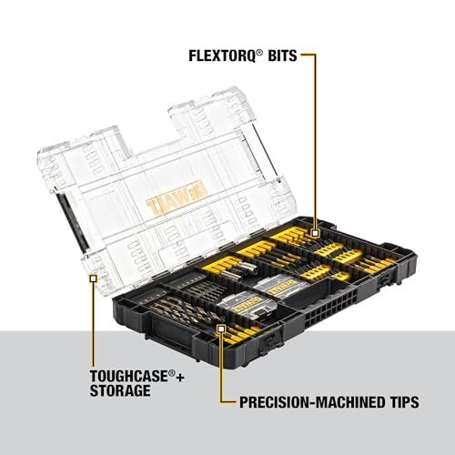 Juego de brocas de impacto FlexTorq de 100 piezas (DWANGFT100SET) amarillo/negro - Imagen 4 de 8