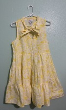 Lisa marie fernandez target Yellow Floral Tiered Dress Neck Tie Size S