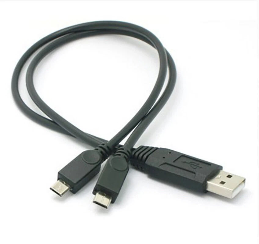 Y-Kabel USB Kabel 2.0 Typ A Splitter auf 2X Micro USB 39 cm Kabel - Bild 2 von 4