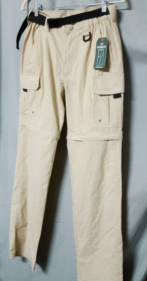 Pantalones cortos convertibles Outdoor Life caqui para hombre MEDIDA REAL 30" X 31  Foto 2 de 4