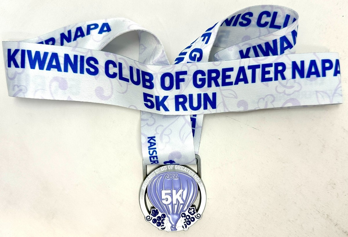 2022 Napa Valley Marathon Kiwanis Club 5k Finisher Medal (Wine