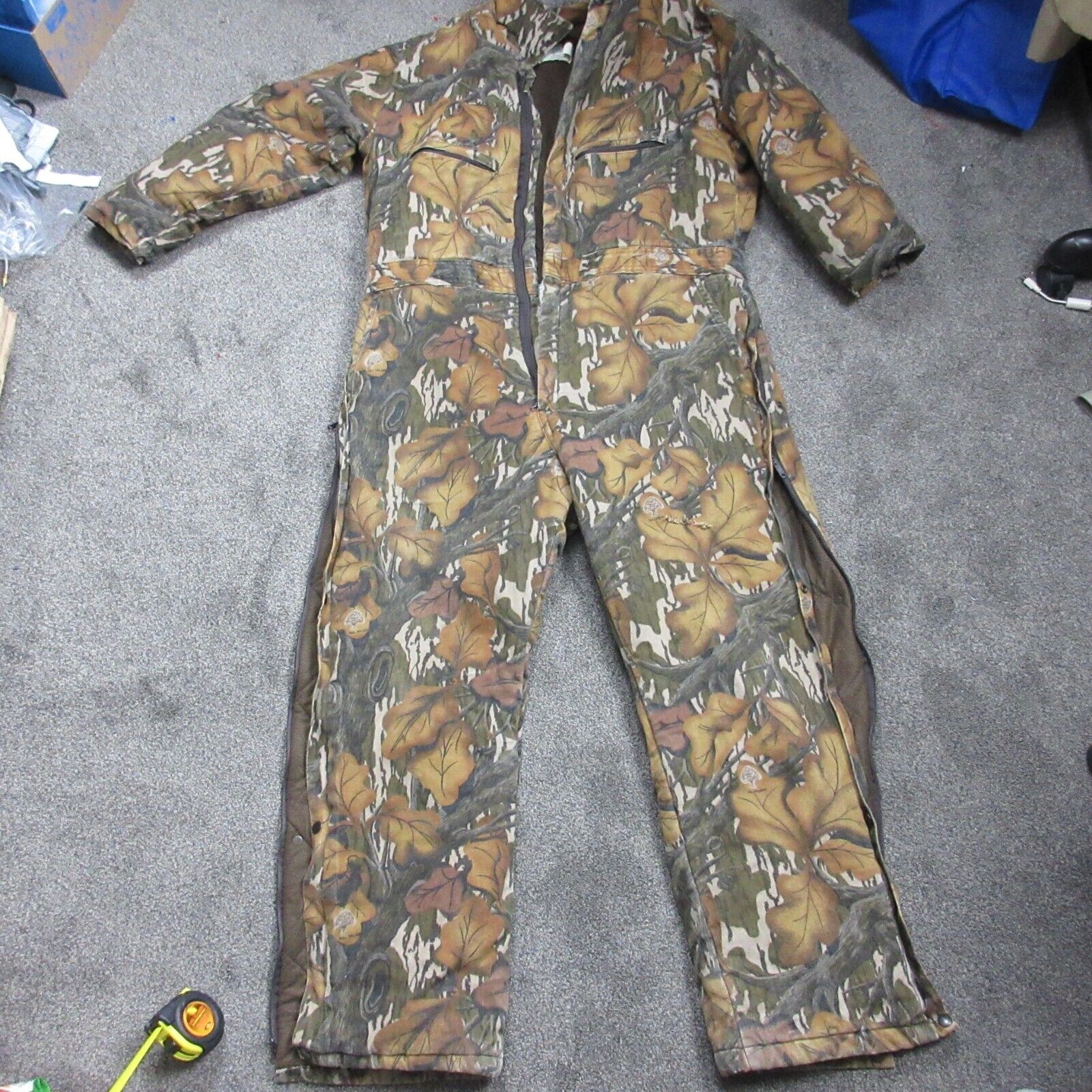 Vintage Mossy Oak Treestand Hunting Camouflage Coveralls Camo Sz XL Made In USA