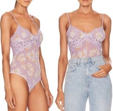 Free People Intimately Monday Morning Bodysuit In Lilac Combo Sz XS New W/O Tag
