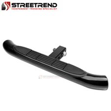 3" Black Rear Hitch Step Bar Bumper Guard Trailer Tow Mount For 2" Receiver S9