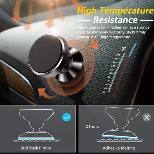 Magnetic Car Phone Holder Magnet Mount Bracket Stick on Car Dashboard Wall Mobil - Picture 2 of 6