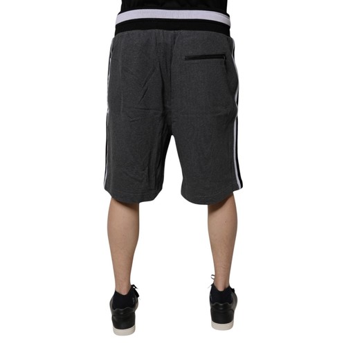 DOLCE & GABBANA Shorts Dark Gray Cotton Bermuda Sweatshorts IT48/W34/M 820usd - Picture 3 of 6