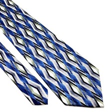 Stafford Silk Tie Blue Print Wide