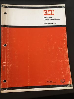 Case Tractor E30 Tandem Disk Harrow Operators Manual A1230