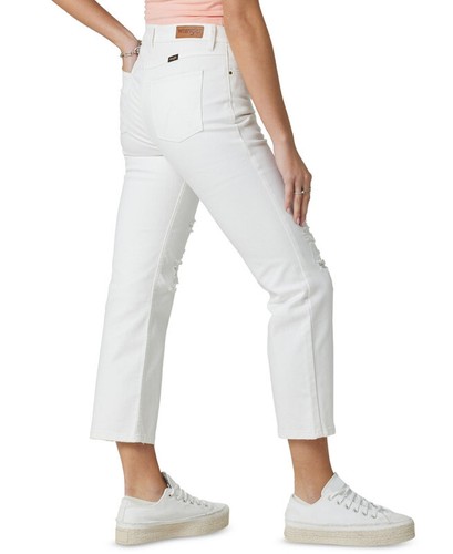 Wrangler Women's Distressed Cropped Jeans (White, 18) - Picture 2 of 3