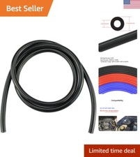 5ft High Temp Silicone Vacuum Tubing Hose - 130PSI Max Pressure, Black, 1/4" ID