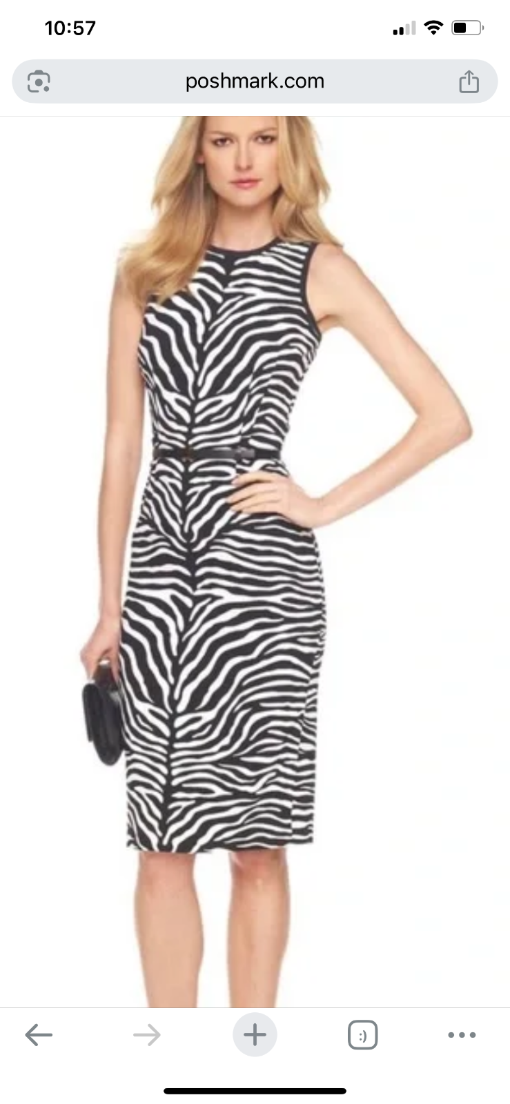 Michael Kors all seasons dress fitting sheath zebra color black and white size 0