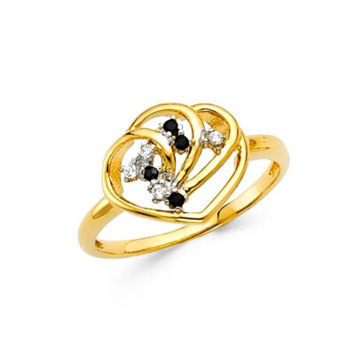 Ausgefallener Zirkonia Ring Gold 14 Karat bicolor Gold