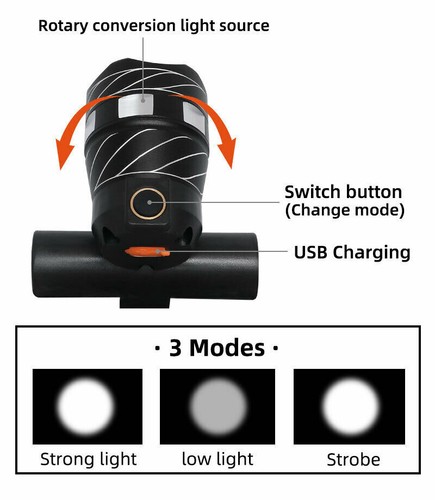 40000LM USB Rechargeable LED Cycle Bicycle Light Racing Bike Front Headlight - Picture 6 of 9