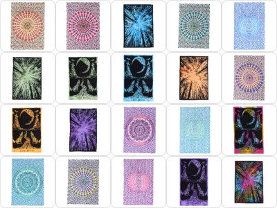 Boho Baumwolle 10er Pack Wandbehang Indisches Mandala Ganzheit Wandteppich Po...